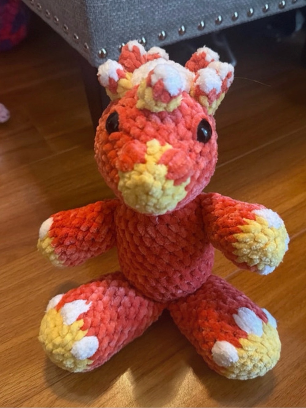 Plush dinosaur Stuffed Toy - Orange, Yellow & White
